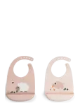 Done By Deer - Silicone Bib 2-Pack Tiny Farm Powder - Varrukateta pudip&otilde;lled - 27X 19X 4CM