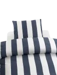 Borgan&auml;s Of Sweden - 2-Dels Set Block Stripe Bl&aring; - Voodipesukomplektid - 150X210;50X60CM