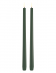 UYUNI Lighting - Led Slim Taper Candle, Olive Green, Smooth, 2-Pack, 2,3X32 Cm - LED-k&uuml;&uuml;nlad - H32CM