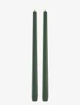 UYUNI Lighting - Led Slim Taper Candle, Olive Green, Smooth, 2-Pack, 2,3X32 Cm - LED-k&uuml;&uuml;nlad - H32CM