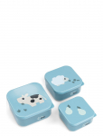 Done By Deer - Snack Box Set 3 Pcs Tiny Farm Blue - Toidukarbid - 8.9X 8.9X 4.5CM&10.3X 10.3X 5.1CM&11.8X 11.8X 5.5CM.240ML