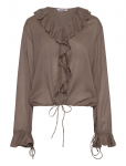 Weekday - Long Sleeve Frill Top - Pikkade varrukatega - S