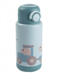 Done By Deer - Insulated Bottle Tiny Farm Blue 340 Ml - S&ouml;&ouml;giaeg - &Oslash; 7.5X 19CM.340ML