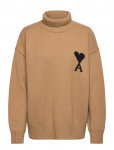AMI - Funnel Neck Sweater With Contrasted Ami De Coeur - K&otilde;rge kaelusega - L