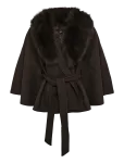 Gina Tricot - Faux Fur Collar Cape Jacket - Kunstkarusnahk - XS/S