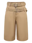 GANNI - Bonded Cotton Belt Shorts - Bermuda - 34