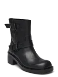 Bianco - Biaharper Mid Calf Biker Boot Pull Up Leather - Madala kontsaga poolsaapad - 38