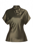 Malina - Otilia Draped Half Polo Top - L&uuml;hikeste varrukatega - S