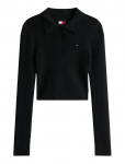 Tommy Jeans - Tjw Essential Polo Ls Sweater - Pikkade varrukatega l&uuml;hikesed topid - M