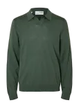 Selected - Slhtray Ls Knit Merino Open Polo - Pikkade varrukatega kootud polos&auml;rgid - M