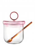 Muurla - Loop Sugar Jar W Lid And Spoon 14Cm, Clear/Pink/Amber - K&ouml;&ouml;gipurgid - 0.3 L