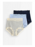 Lindex - 3-Pack Briefs With High Waist - K&otilde;rge v&ouml;&ouml;kohaga alusp&uuml;ksid - XS