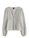 Lindex - Blouse In Seersucker - Pikkade varrukatega - L