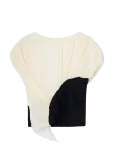 Laagam - Gemini Ecru Draped Top - L&uuml;hikeste varrukatega - XS