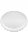 Lyngby Porcel&aelig;n - Rhombe Ovalt Serveringsfad 35X26.5 Hvid - Praetaldrikud - 35X26.5CM