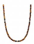 Nialaya - Beaded Necklace With Brown Tiger Eye And Gold - Kaelakeed - ONE SIZE 61 cm