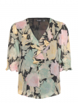 Lauren Ralph Lauren - Floral Georgette Ruffle-Trim Blouse - L&uuml;hikeste varrukatega - M