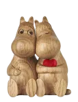 Dsignhouse Moomin - Mumitroldene Tr&aelig;figur Egetr&aelig; Kram, R&oslash;d Hjerte - Puidust kujud - H:10CM
