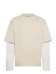 Weekday - Double-Layered Cotton T-Shirt - Pikkade varrukatega - XL