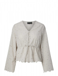 Pieces - Pcarmorine Ls Embroderi Top Wvn - Pikkade varrukatega - M