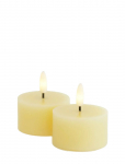 Sirius Home - Sille Fyrfadslys 2 Stk. S&aelig;t, &Oslash;6Xh3,4Cm, Pale Yellow - LED-k&uuml;&uuml;nlad - ONE SIZE