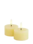 Sirius Home - Sille Fyrfadslys 2 Stk. S&aelig;t, &Oslash;6Xh3,4Cm, Pale Yellow - LED-k&uuml;&uuml;nlad - ONE SIZE
