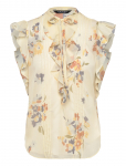 Lauren Ralph Lauren - Floral Pintucked Tie-Neck Blouse - Varrukateta - L