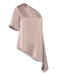Bubbleroom - Asymmetric Satin Blouse - Varrukateta - S