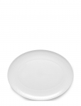 Lyngby Porcel&aelig;n - Rhombe Ovalt Serveringsfad 42X32 Hvid - Praetaldrikud - 42X32CM