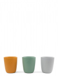 Done By Deer - Silicone Mini Mug 3-Pack Green/Mustard/Grey - Cups - &Oslash;6.6X H 7.4CM