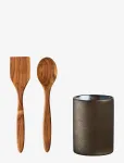Aida - Raw Utensil Jar With Spatula & Cooking Spoon - Kitchen Storage - ONE SIZE