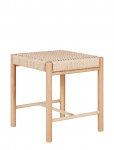 House Nordic - Asta - Stool In Poplar With Natural Wicker Seat, Natural - Taburetid ja pingid - ONE SIZE