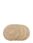 House Nordic - Rina - Placemat In Braided Jute, Nature &Oslash;38 Cm, Set Of 4 - Lauamatid - 38X38X0.5CM