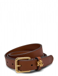 Lauren Ralph Lauren - Logo-Keeper Leather Skinny Belt - V&ouml;&ouml;d - M