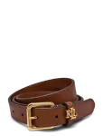 Lauren Ralph Lauren - Logo-Keeper Leather Skinny Belt - V&ouml;&ouml;d - M