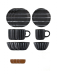 House Doctor - Brunch Kit, Hdline, Sort;Brun - Lauan&otilde;ude komplektid - ONE SIZE