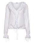 Weekday - Long Sleeve Frill Top - Pikkade varrukatega - S