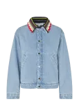 STINE GOYA - Double Rinse Denim, Collared Cropped Bomber - L&uuml;hikesed teksap&uuml;ksid - XL