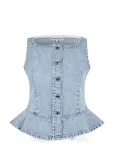 STINE GOYA - 2514 Light Wash Denim, Boatneck Fri - Varrukateta - L