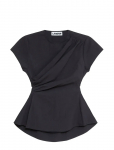 Laagam - Raven Black Asymmetric Blouse - L&uuml;hikeste varrukatega - XL