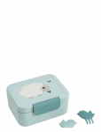 Done By Deer - Tiny Lunch Box W/Snack Picks Tiny Farm Blue - Toidukarbid - 13X 11X H 6CM