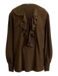 Polo Ralph Lauren - Ruffled Crepe Shirt - Pikkade varrukatega - 36