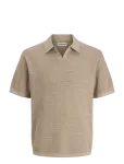 Jack & Jones - Jjegeorge Knit Split Neck Ss - L&uuml;hikeste varrukatega kootud polos&auml;rgid - XL