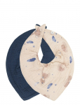 Pippi - Bib Muslin W. Aop (2-Pack) - Pudip&otilde;lled - ONE SIZE
