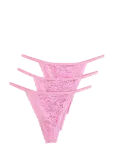 Lindex - 3-Pack Thong In Lace - Stringid - L