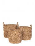 House Nordic - Sivi - Baskets, Seagrass, Natural, Set Of 3 - Lillepotid - 30X36X36CM