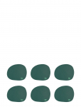 Aida - Raw - Silicone Coaster Dark Green 12,2X10 Cm 6 Pcs. Pack - Joogialused - ONE SIZE