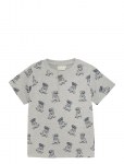 Minymo - T-Shirt Ss Aop Sweat - L&uuml;hikeste varrukatega - 104
