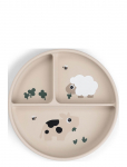 Done By Deer - Stick&Stay Compartment Plate Tiny Farm Sand - Taldrikud - &Oslash;18X H 3CM