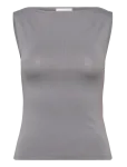 Weekday - Annie Soft Sleeveless Boat-Neck Top - Varrukateta - XS